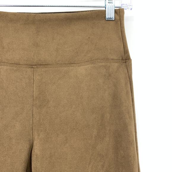 Assets By Spanx Faux Suede Leggings Womens Sz Small Brown Pull On Waist - Picture 3 of 5